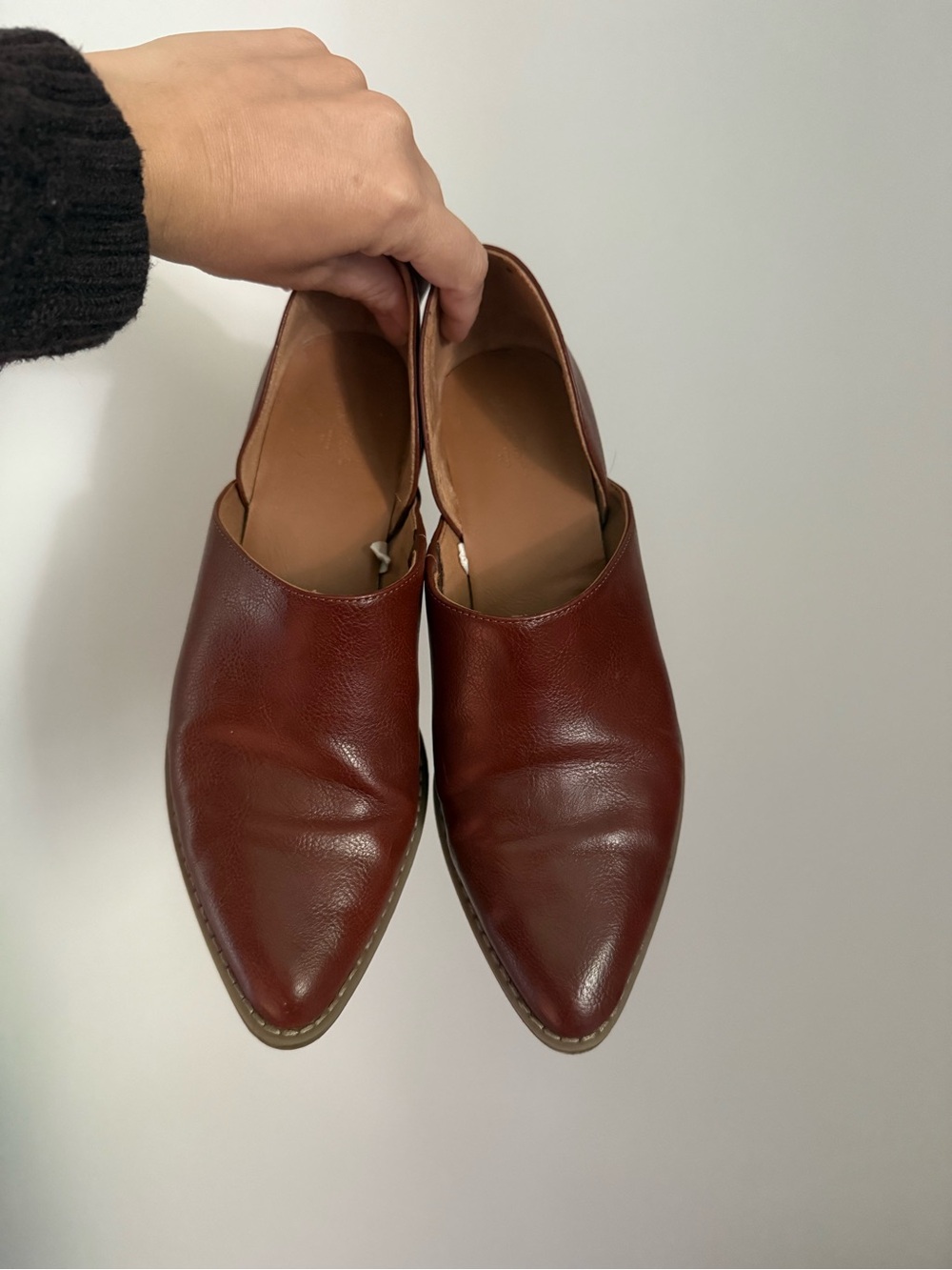 Brown Slip-On Pointed Toe Shoes